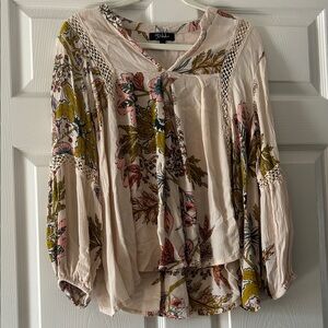 RD+Koko Floral Boho Tunic with Crochet Trim